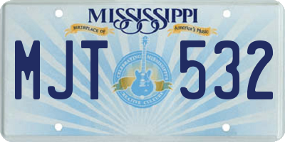 MS license plate MJT532