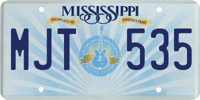 MS license plate MJT535