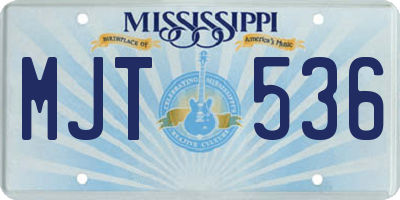 MS license plate MJT536