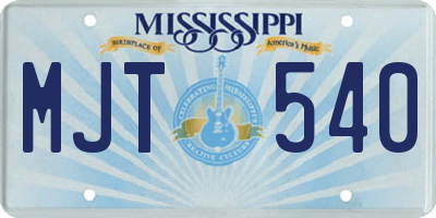 MS license plate MJT540