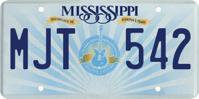 MS license plate MJT542