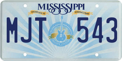 MS license plate MJT543