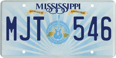 MS license plate MJT546