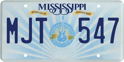 MS license plate MJT547