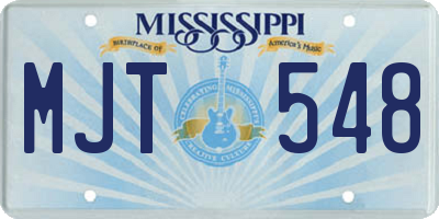 MS license plate MJT548