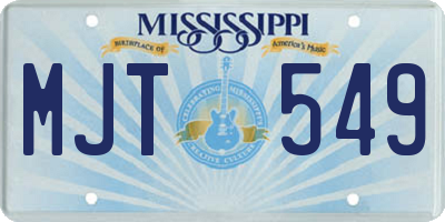 MS license plate MJT549