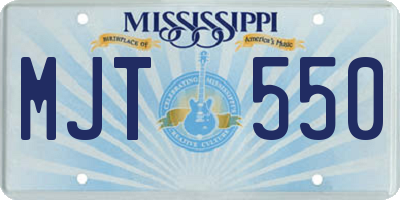 MS license plate MJT550