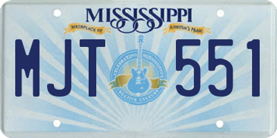 MS license plate MJT551