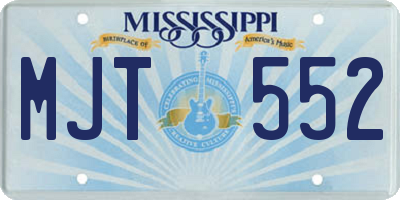 MS license plate MJT552
