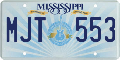 MS license plate MJT553