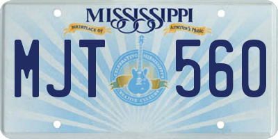 MS license plate MJT560