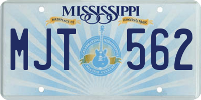 MS license plate MJT562