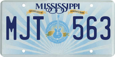 MS license plate MJT563