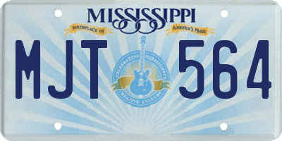 MS license plate MJT564