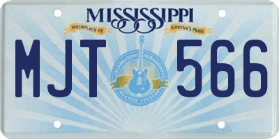 MS license plate MJT566
