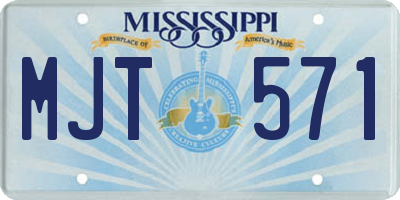 MS license plate MJT571