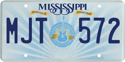 MS license plate MJT572