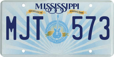 MS license plate MJT573