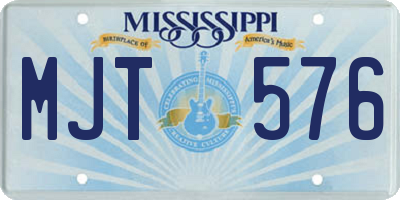 MS license plate MJT576