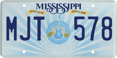 MS license plate MJT578