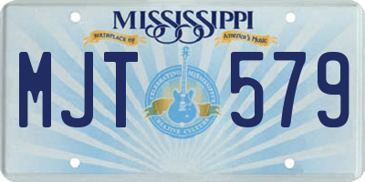 MS license plate MJT579