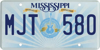 MS license plate MJT580