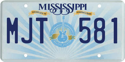 MS license plate MJT581