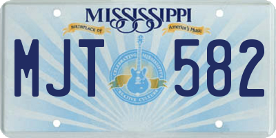 MS license plate MJT582