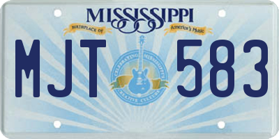 MS license plate MJT583