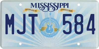 MS license plate MJT584