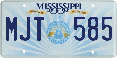 MS license plate MJT585