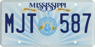 MS license plate MJT587