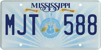 MS license plate MJT588