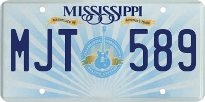MS license plate MJT589