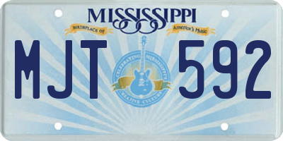 MS license plate MJT592