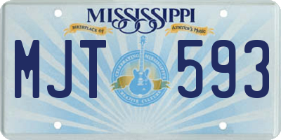 MS license plate MJT593