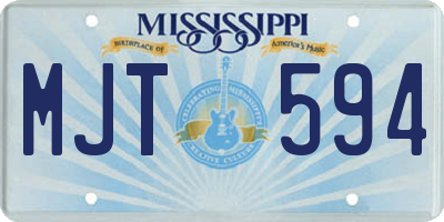 MS license plate MJT594