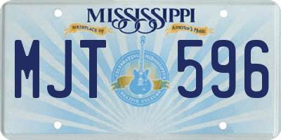 MS license plate MJT596