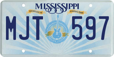 MS license plate MJT597