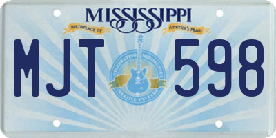 MS license plate MJT598