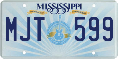 MS license plate MJT599