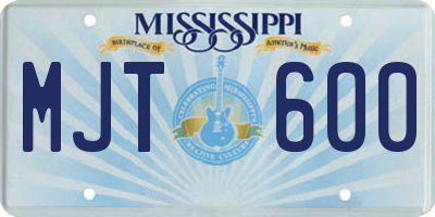 MS license plate MJT600