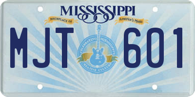 MS license plate MJT601