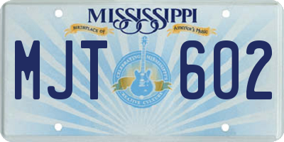 MS license plate MJT602