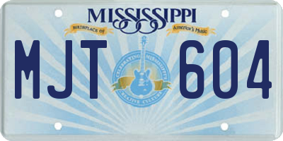 MS license plate MJT604