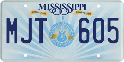 MS license plate MJT605