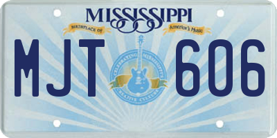 MS license plate MJT606