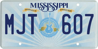 MS license plate MJT607