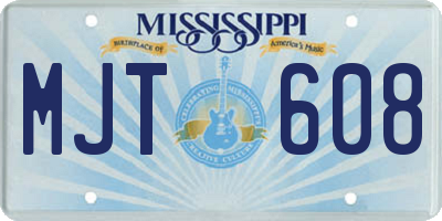 MS license plate MJT608