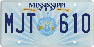 MS license plate MJT610